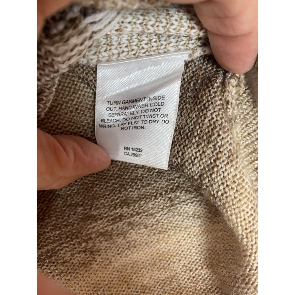 Alfred Dunner Petite PM Brown Ombre Sequin Embellished Sweater Granny - Picture 9 of 9